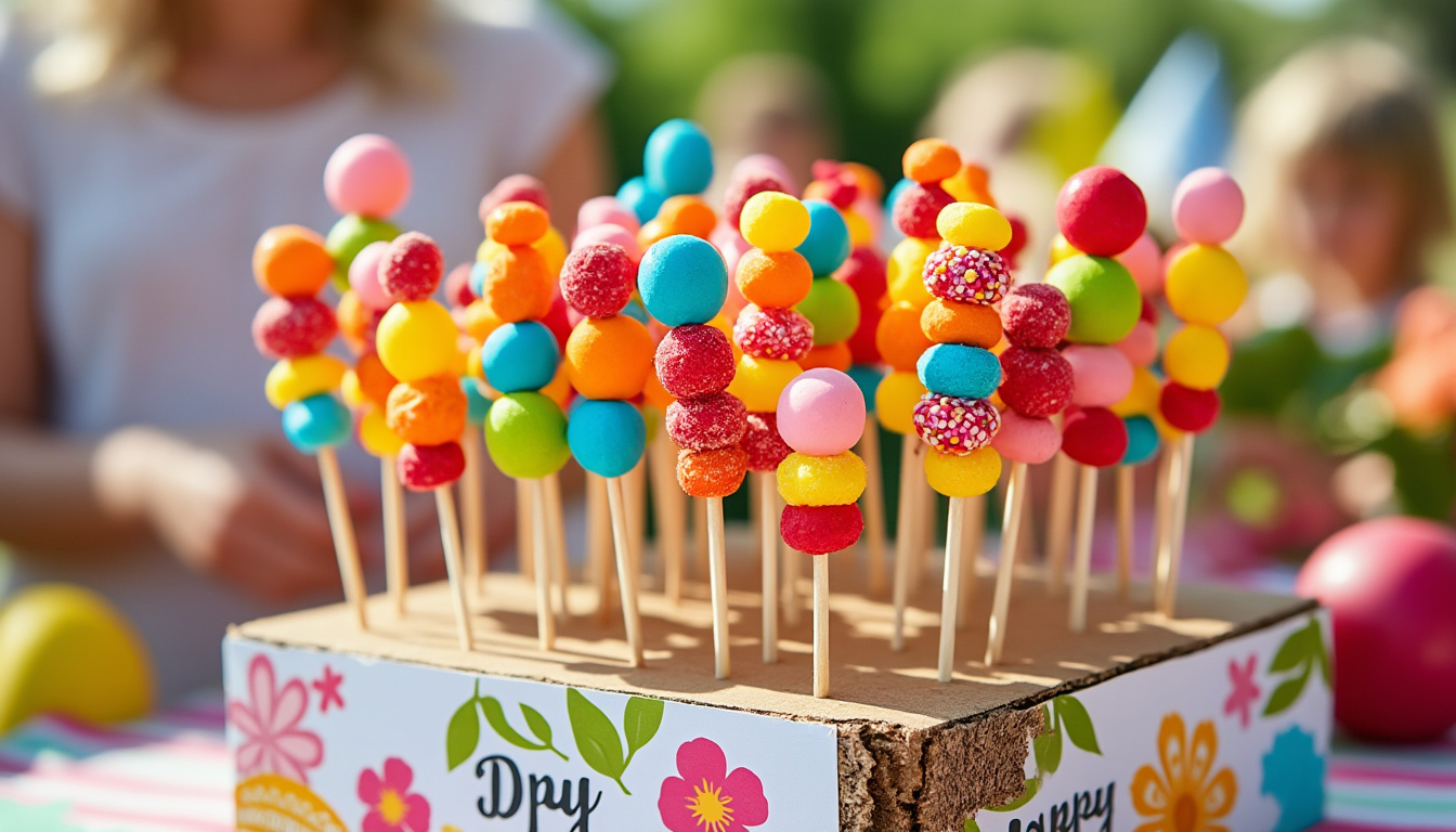 découvrez 3 méthodes simples pour fabriquer un support brochette bonbon avec du carton, de la mousse ou du bois. idéal pour réussir vos présentations de bonbons lors de fêtes ou anniversaires !