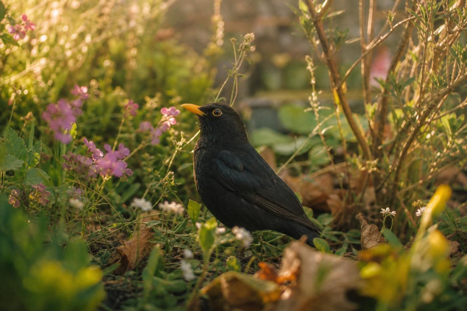 découvrez la symbolique du merle dans le jardin selon les vieilles croyances et légendes populaires, et apprenez ce que cet oiseau mystérieux représente.