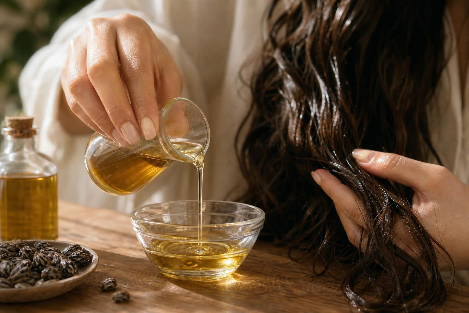 découvrez les bienfaits de l'huile de ricin pour les cheveux, comment l'appliquer efficacement et les précautions à prendre pour une utilisation sécurisée et optimale.